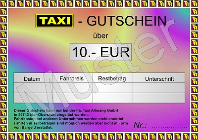 Taxigutschein Taxigutschein